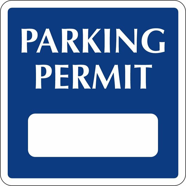 Lustre-Cal Repositionable Parking Permit Dark Blue 2in x 2in  Square 1 Blank # Pad, 50PK 253749Py1BdSq0000